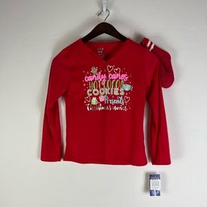 Max & Olvia Max & Olvia Christmas Long Sleeve Shirt NWT comes with socks size L